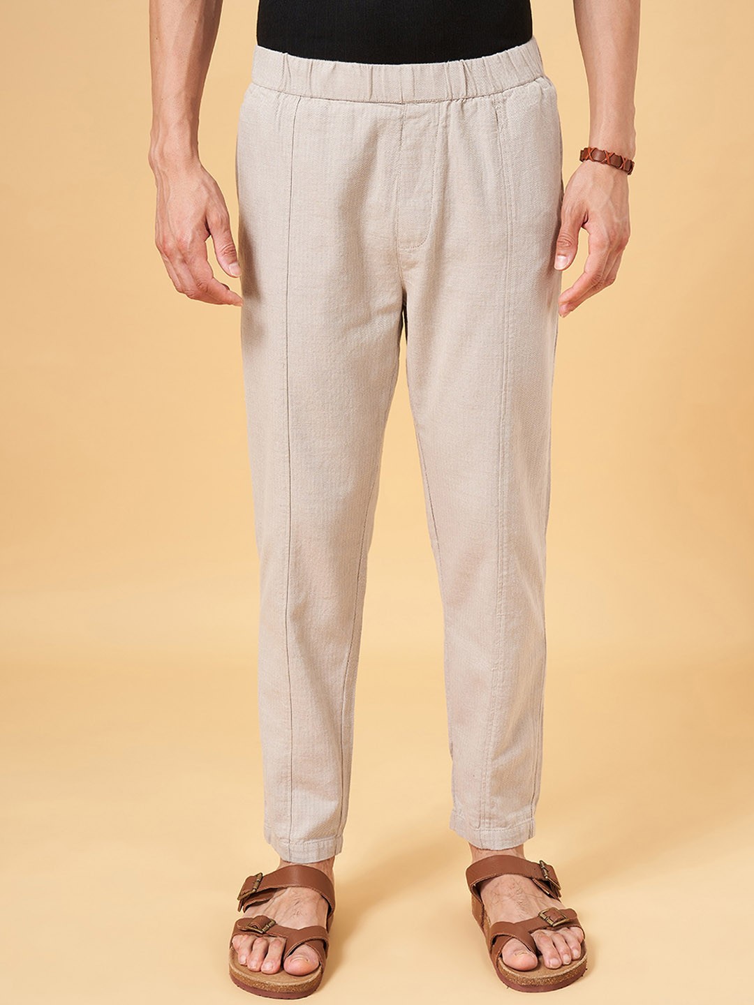 

7 Alt by Pantaloons Men Mid-Rise Cotton Trousers, Blue