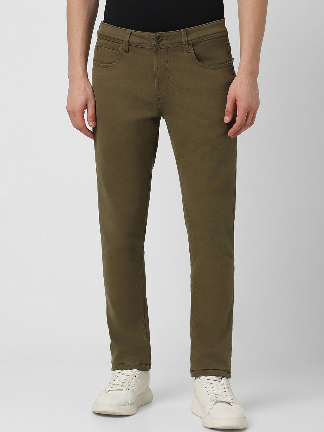 

Peter England Men Coloured Mid-Rise Slim Fit Stretchable Jeans, Olive
