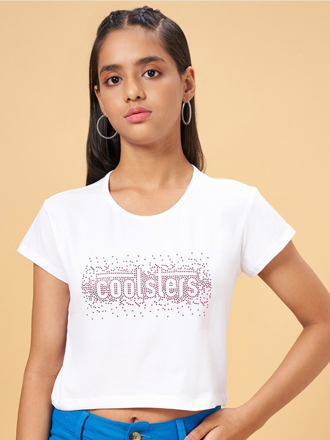

Coolsters by Pantaloons Girls Typography Printed Crop T-shirt, White
