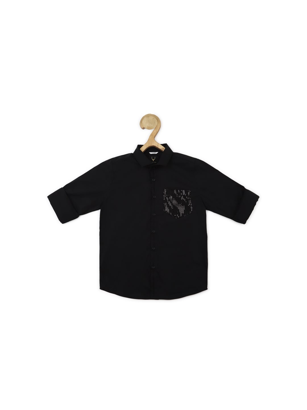 

Allen Solly Junior Boys Slim Fit Contrast Pocket Casual Shirt, Black
