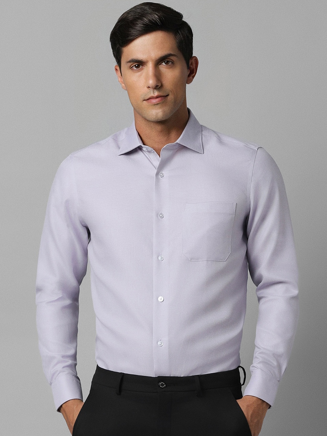 

Louis Philippe Permapress Opaque Pure Cotton Wrinkle Free Formal Shirt, Purple