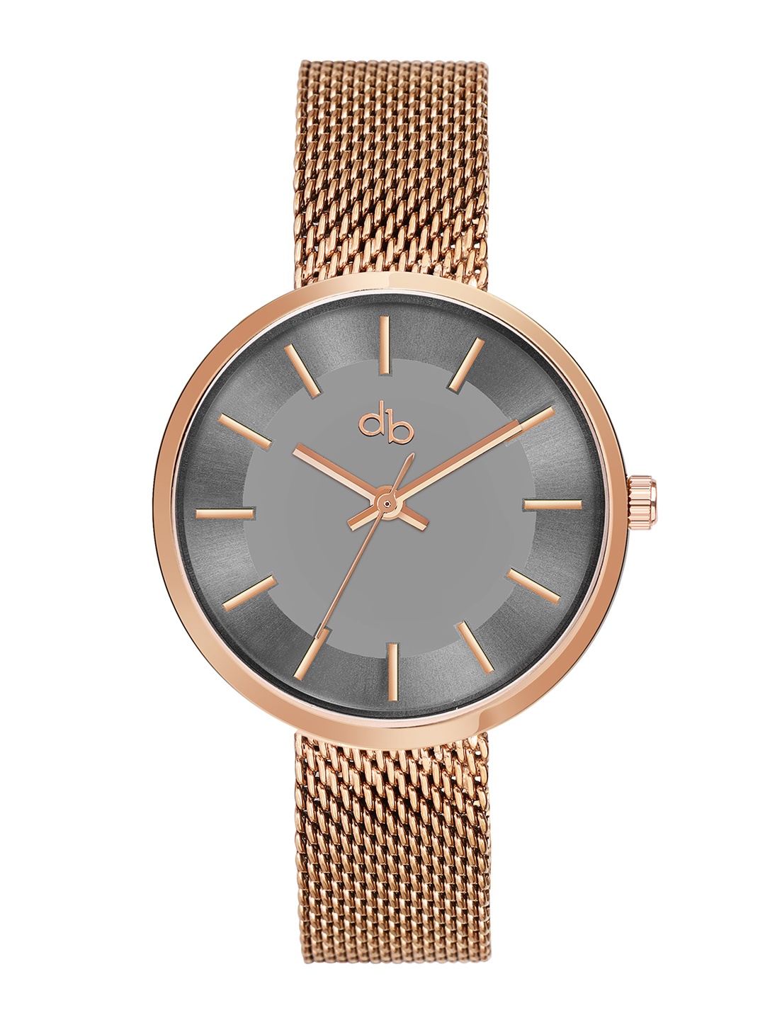 

DressBerry Women Rose Gold Toned Bracelet Style Straps Analogue Watch DB-004, Grey