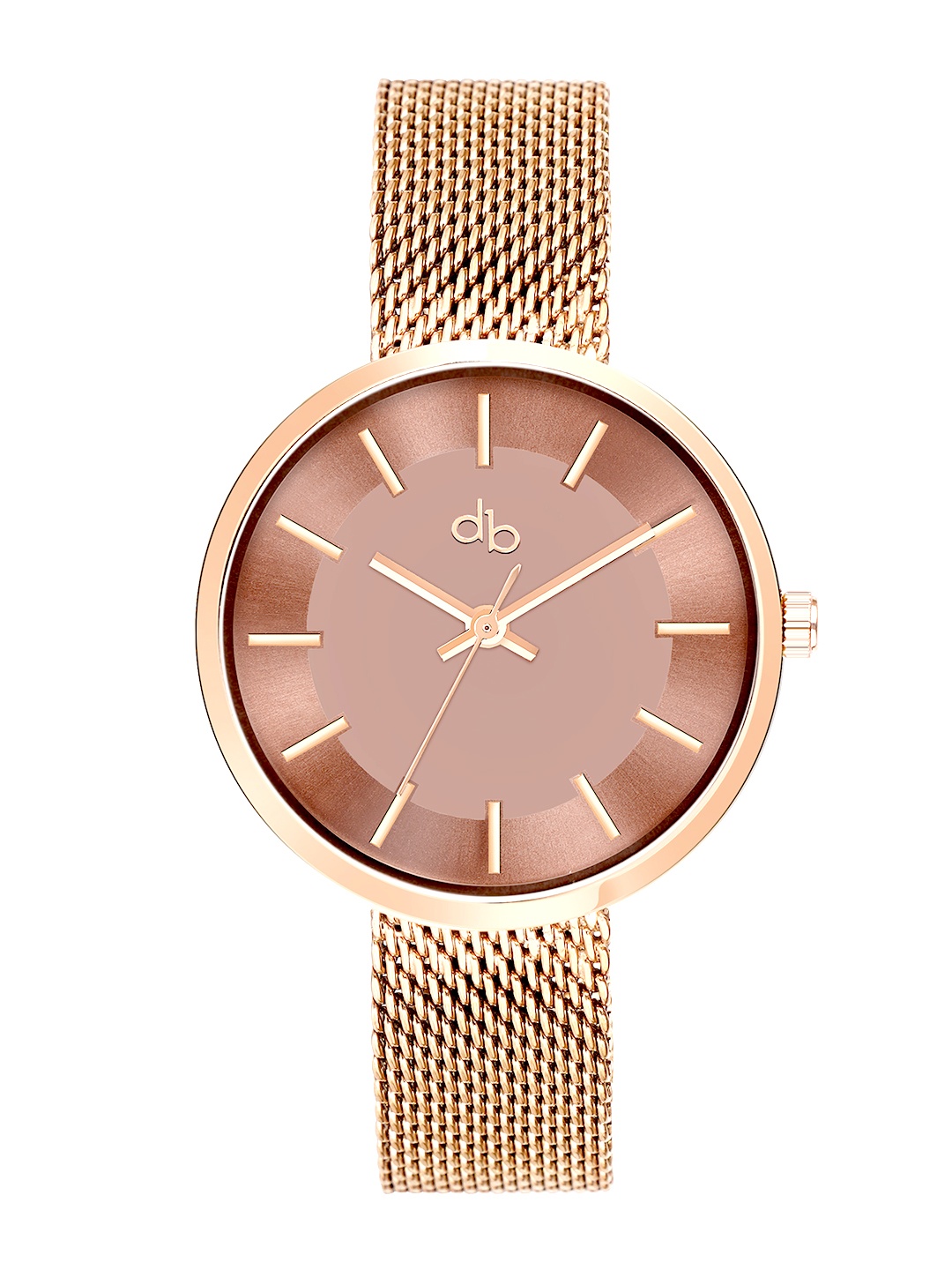 

DressBerry Women Dial & Rose Gold Toned Bracelet Style Straps Analogue Watch DB-004, Brown