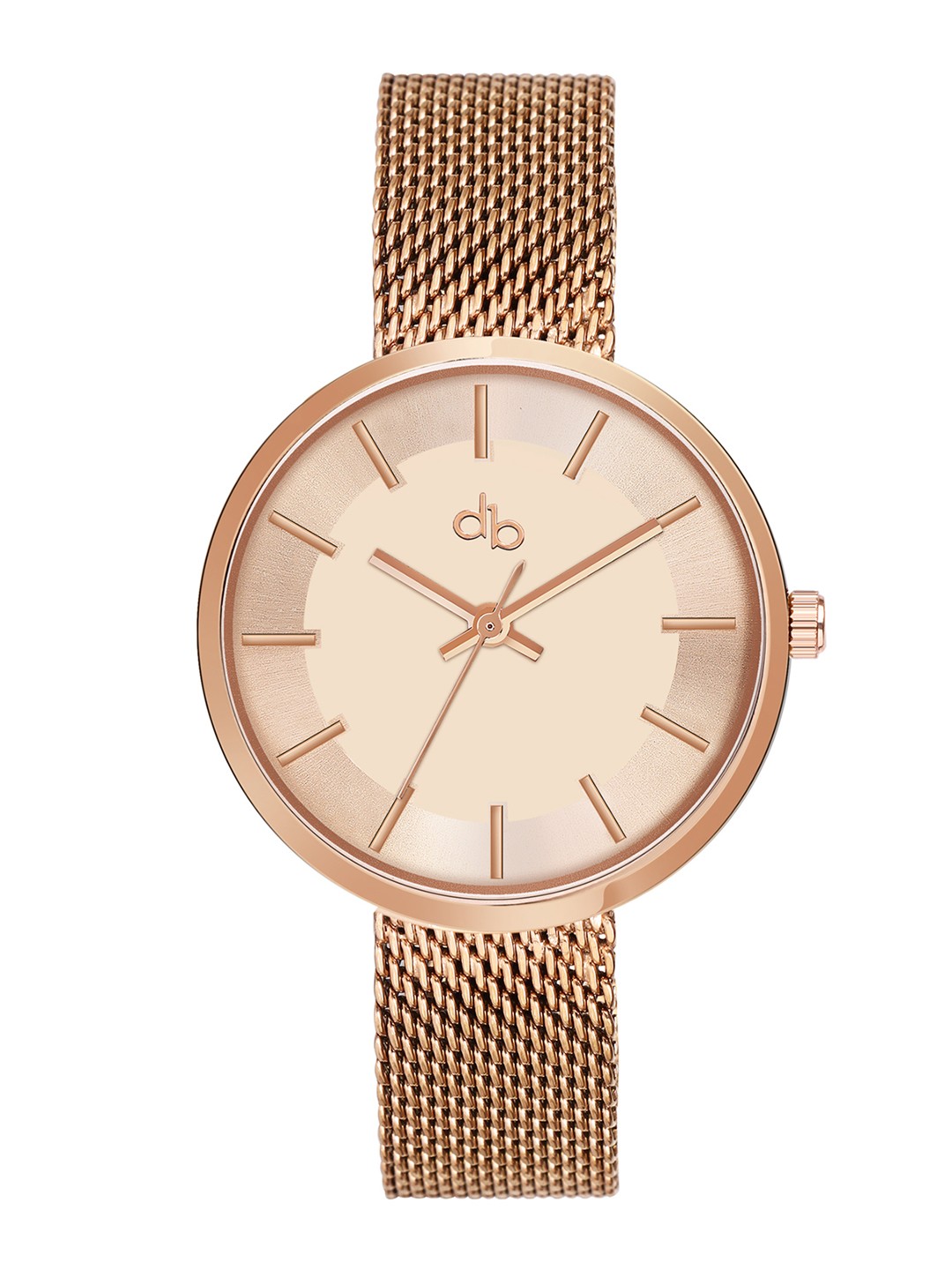 

DressBerry Women Embellished Dial Bracelet Style Straps Analogue Watch DB-004, Rose gold