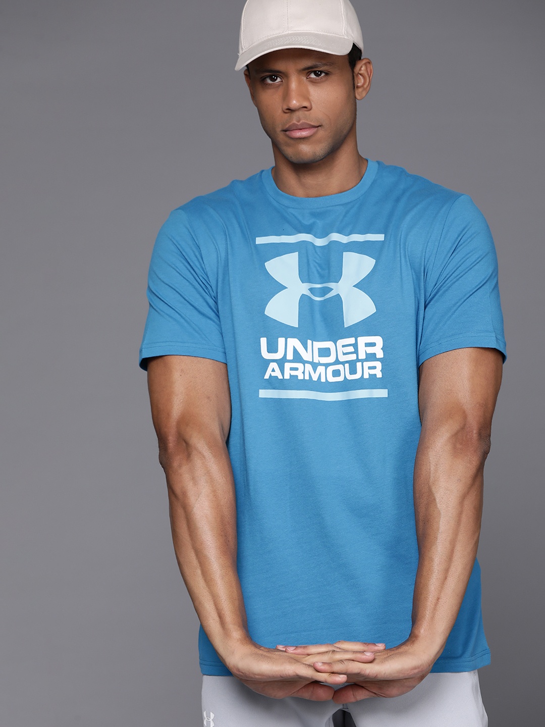 

UNDER ARMOUR Brand Logo Printed Loose Fit GL Foundation Training T-shirt, Blue