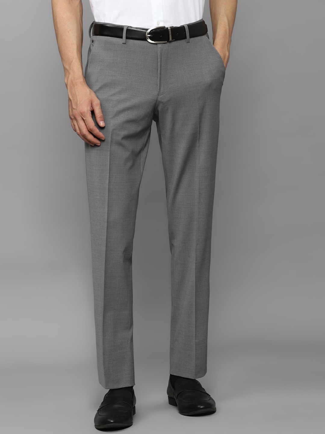 

Louis Philippe Men Mid-rise Slim Fit Formal Trousers, Grey