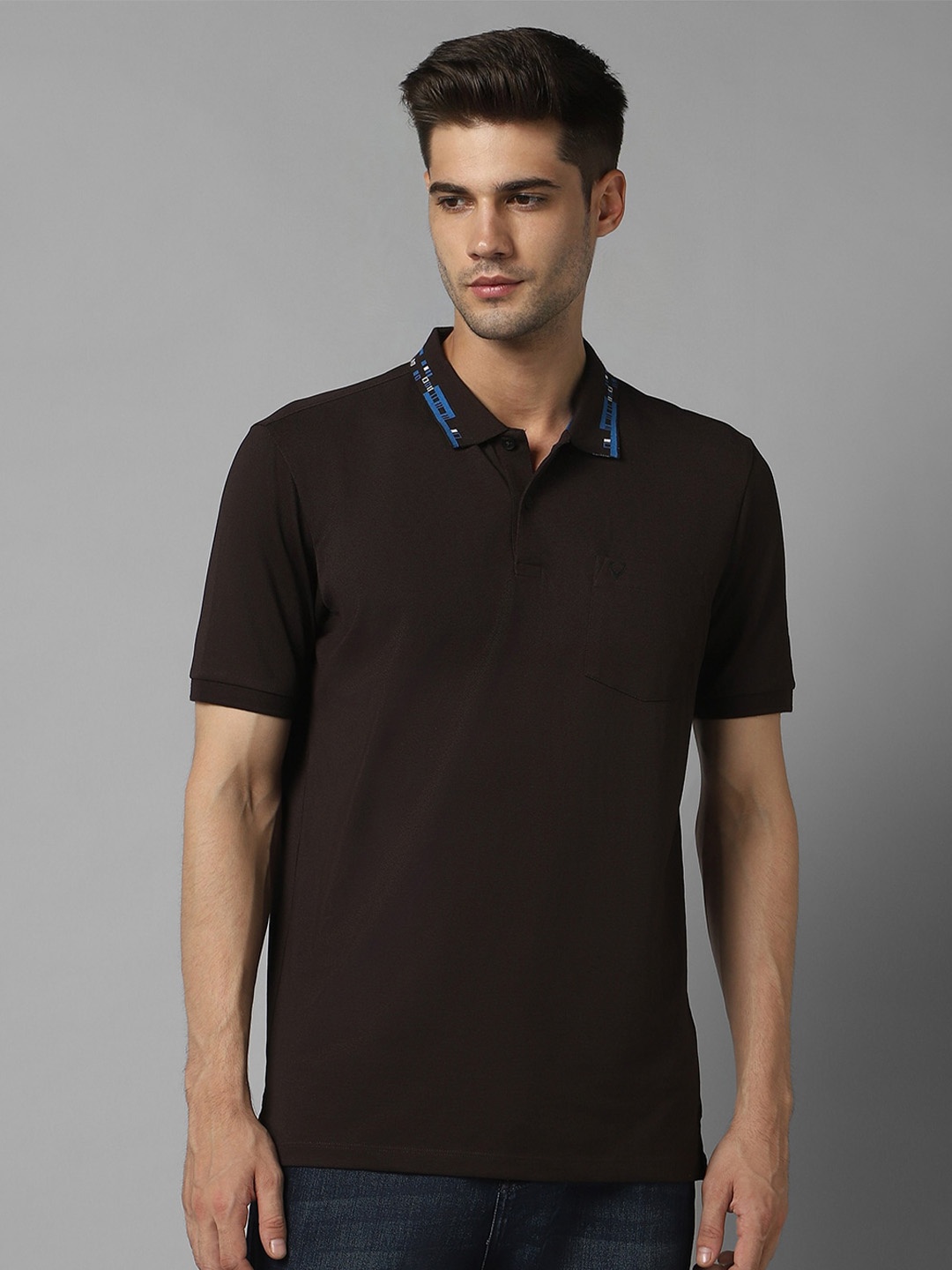 

Allen Solly Polo Collar Cotton T-shirt, Brown
