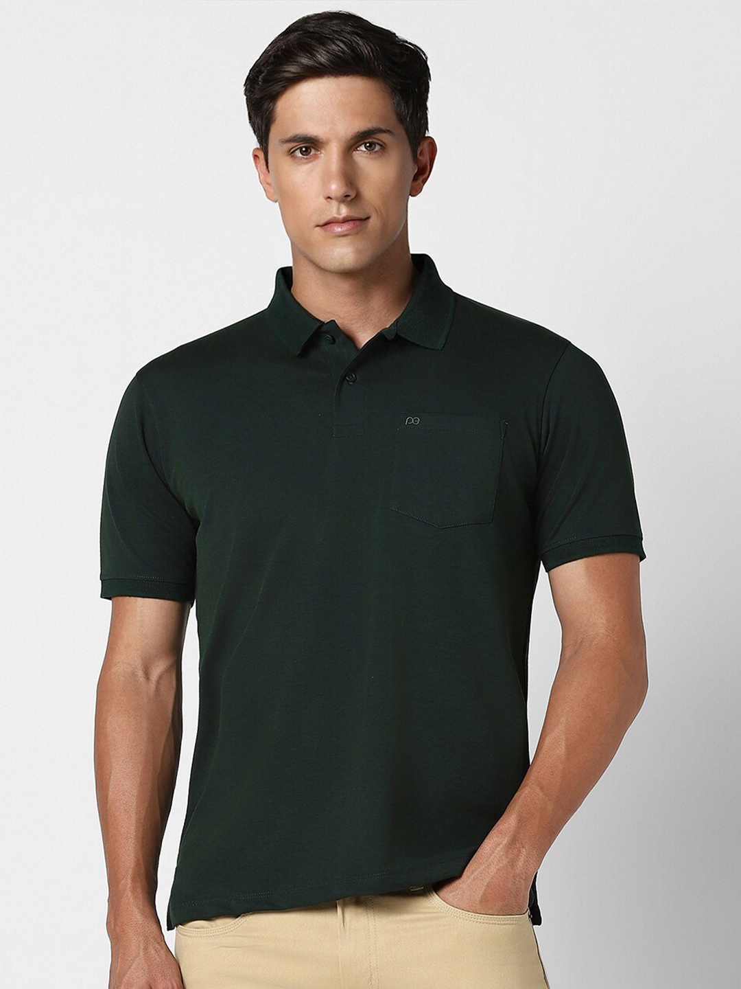 

Peter England Polo Collar Short Sleeves T-shirt, Green
