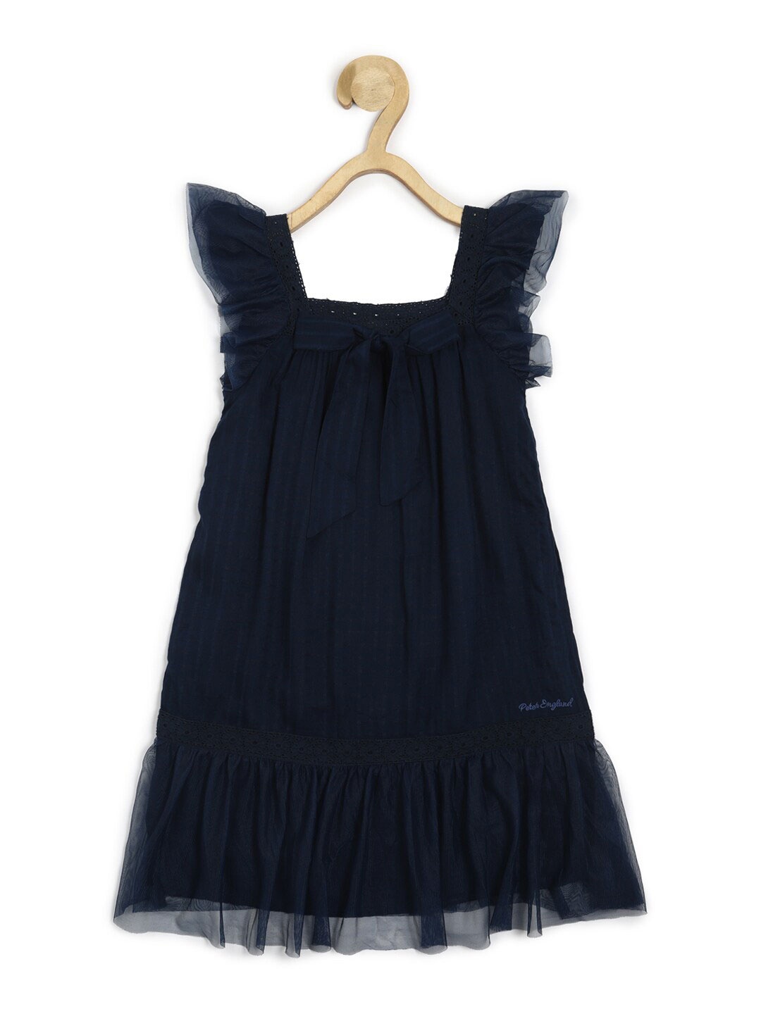 

Peter England Girls Ruffles A-Line Dress, Navy blue