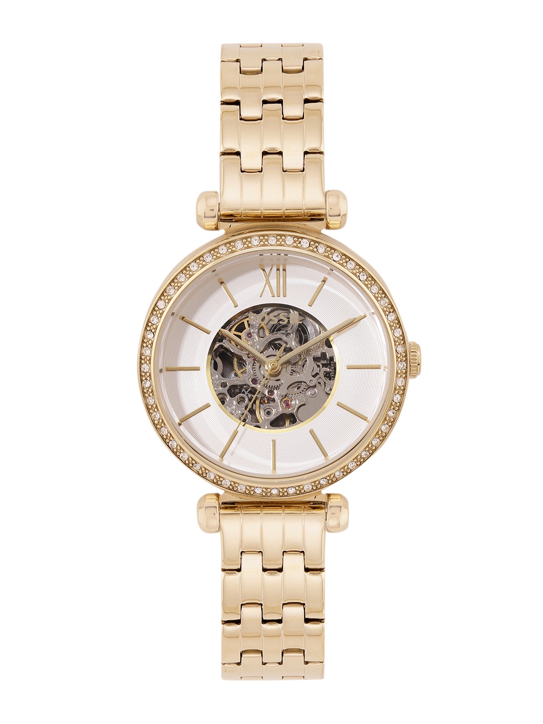 

Fossil Women Tillie Stainless Steel Bracelet Style Analogue Automatic Watch BQ3868, Gold