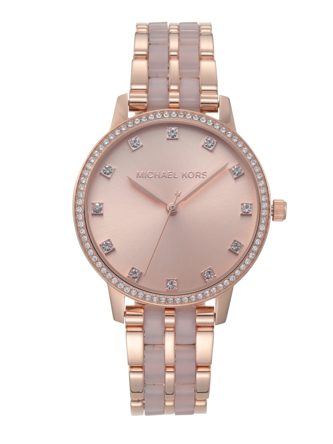 

Michael Kors Women Outlet Melissa Embellished Dial & Bracelet Style Analogue Watch MK4396, Rose gold