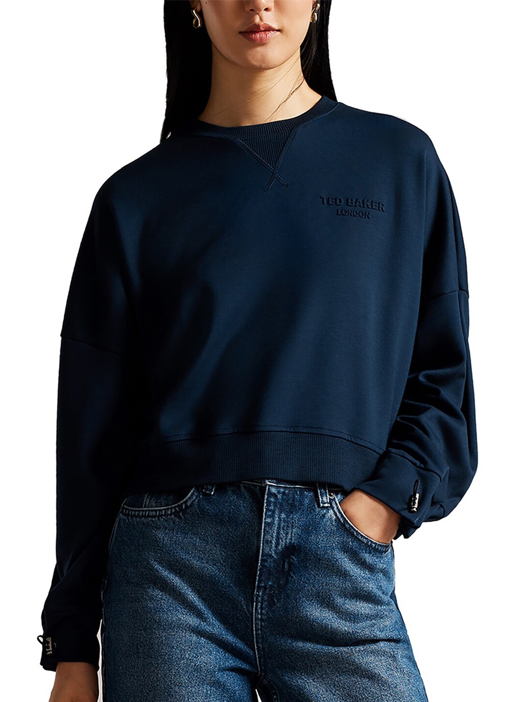 

Ted Baker Round Neck Pullover Sweatshirt, Navy blue