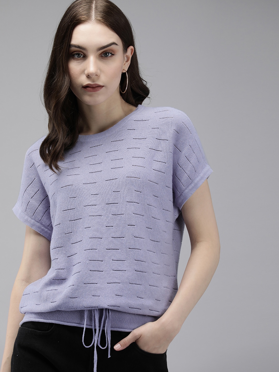 

Roadster Self Design Blouson Top, Lavender
