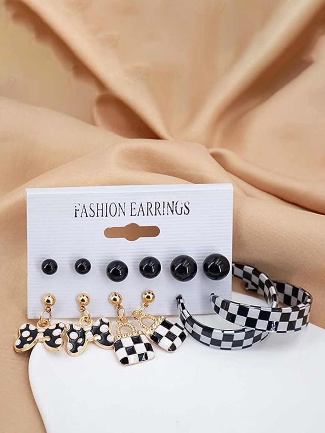 

KRYSTALZ Set Of 6 Gold-Plated Earrings