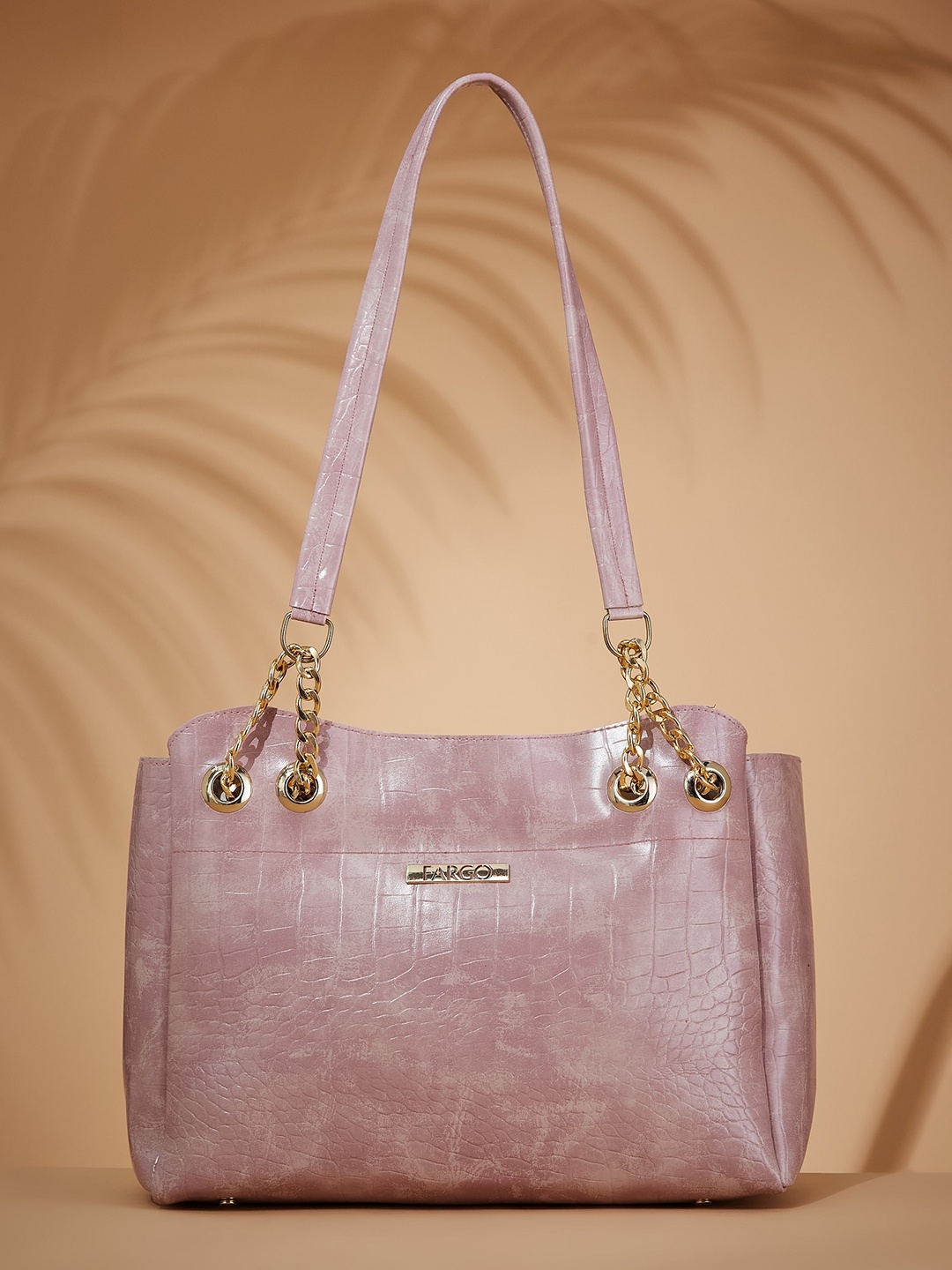 

FARGO Textured Structured Shoulder Bag, Pink