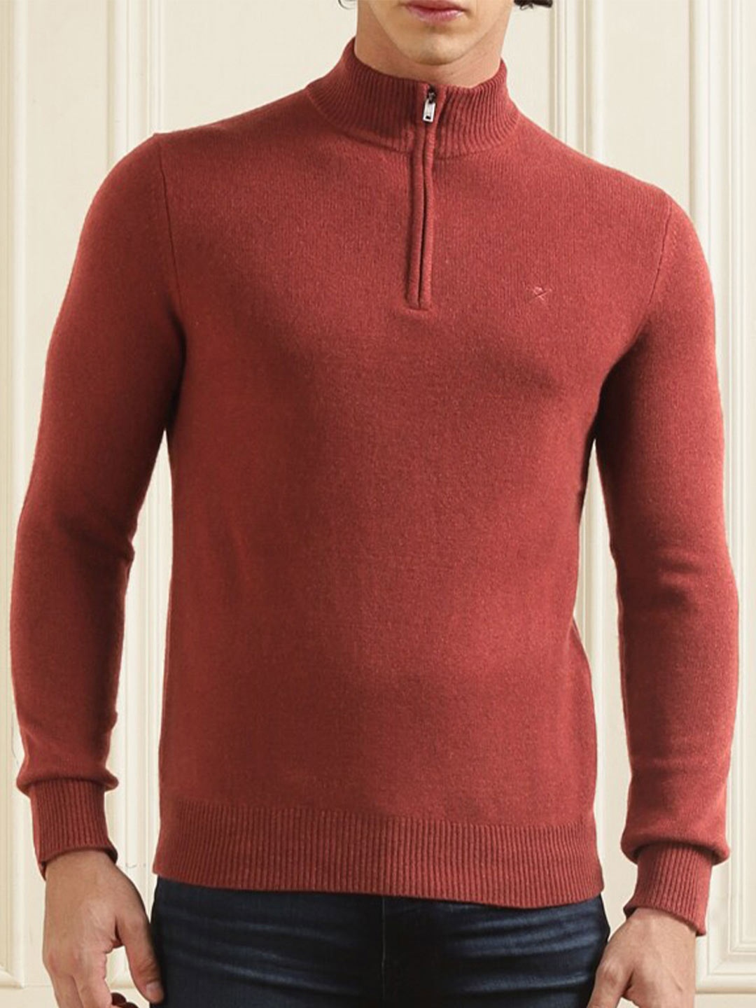 

HACKETT LONDON Mock Collar Woollen Pullover, Red