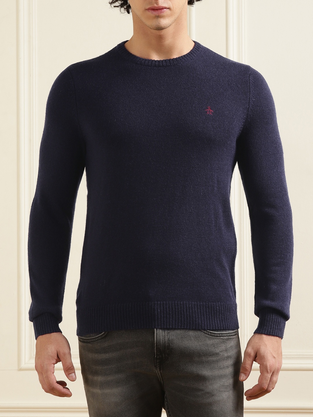 

Original Penguin Round Neck Woollen Pullover Sweater, Navy blue