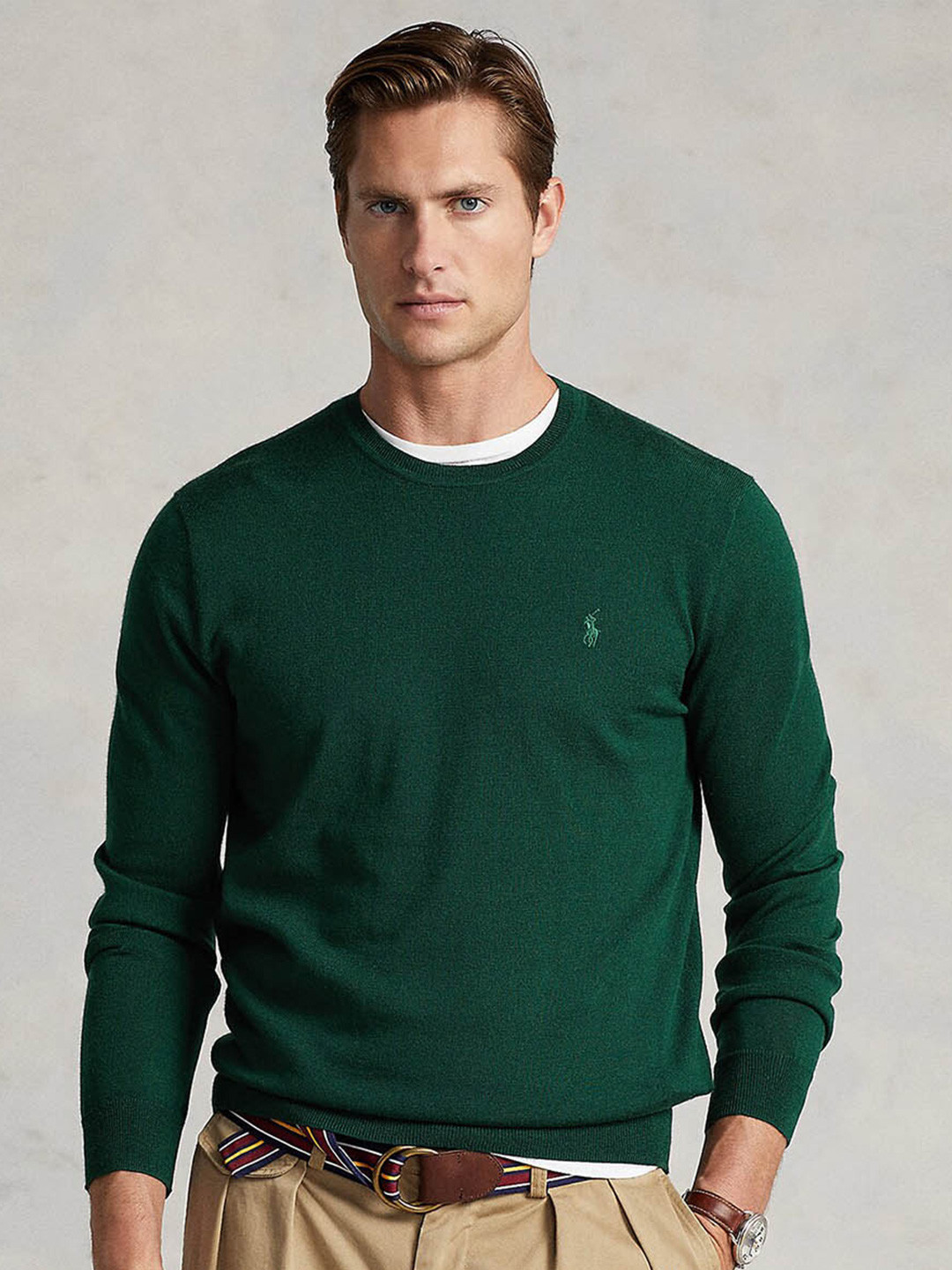 

Polo Ralph Lauren Slim Fit Pure Woollen Pullover, Green