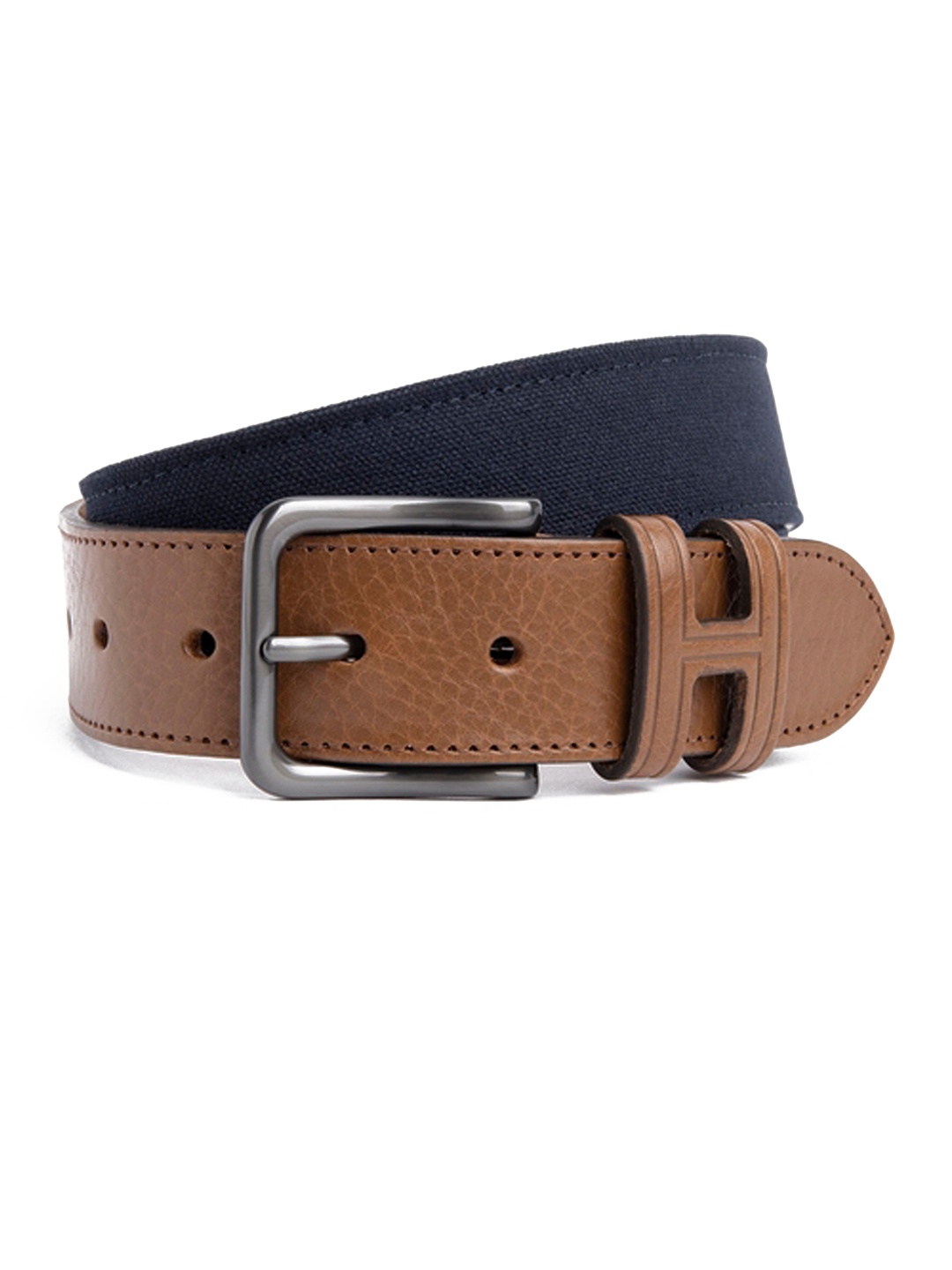 

HACKETT LONDON Men Brown Textured Leather Belt