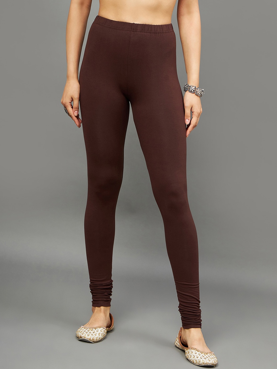 

THE PAJAMA FACTORY Churidar Length Leggings, Brown