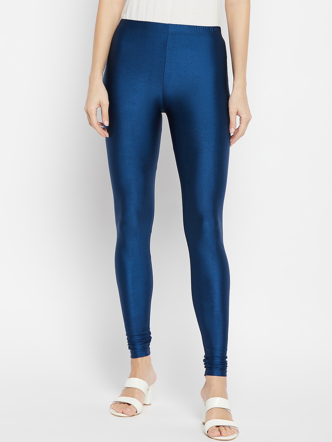 

THE PAJAMA FACTORY Simmer Churidar Length Leggings, Navy blue