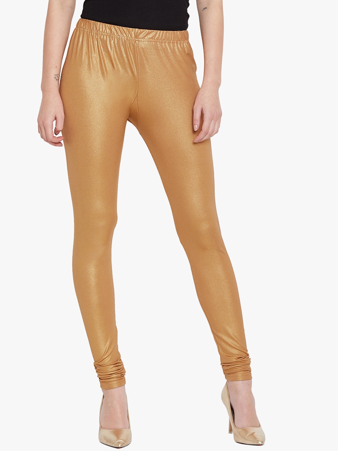 

THE PAJAMA FACTORY Churidar Length Leggings, Gold