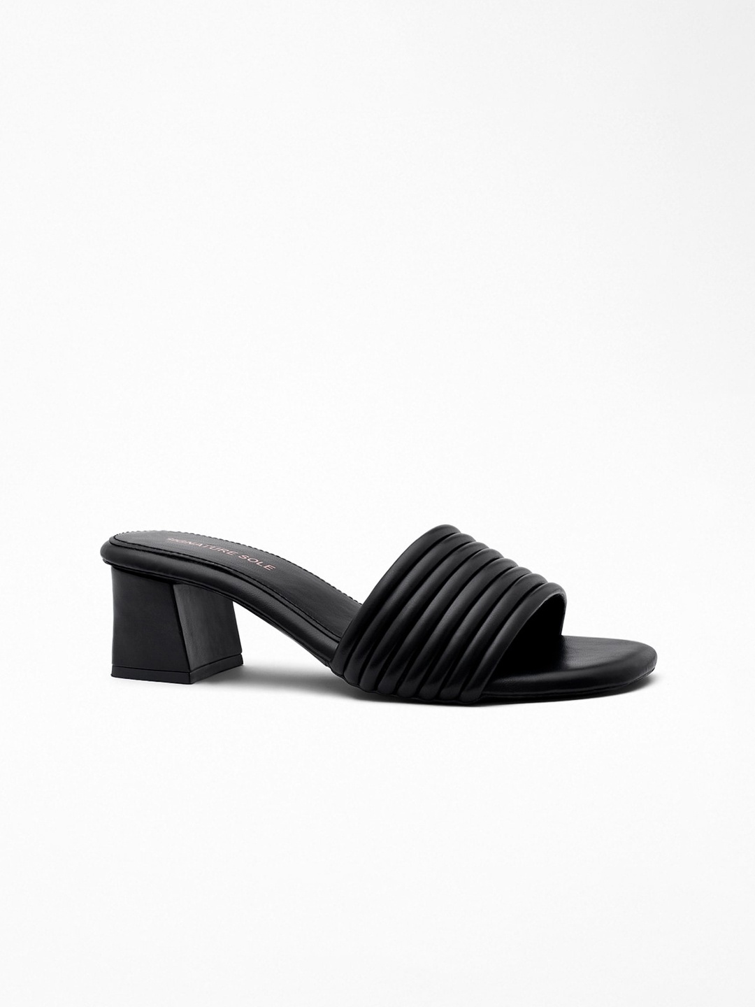 

Signature Sole Textured Block Heels, Black