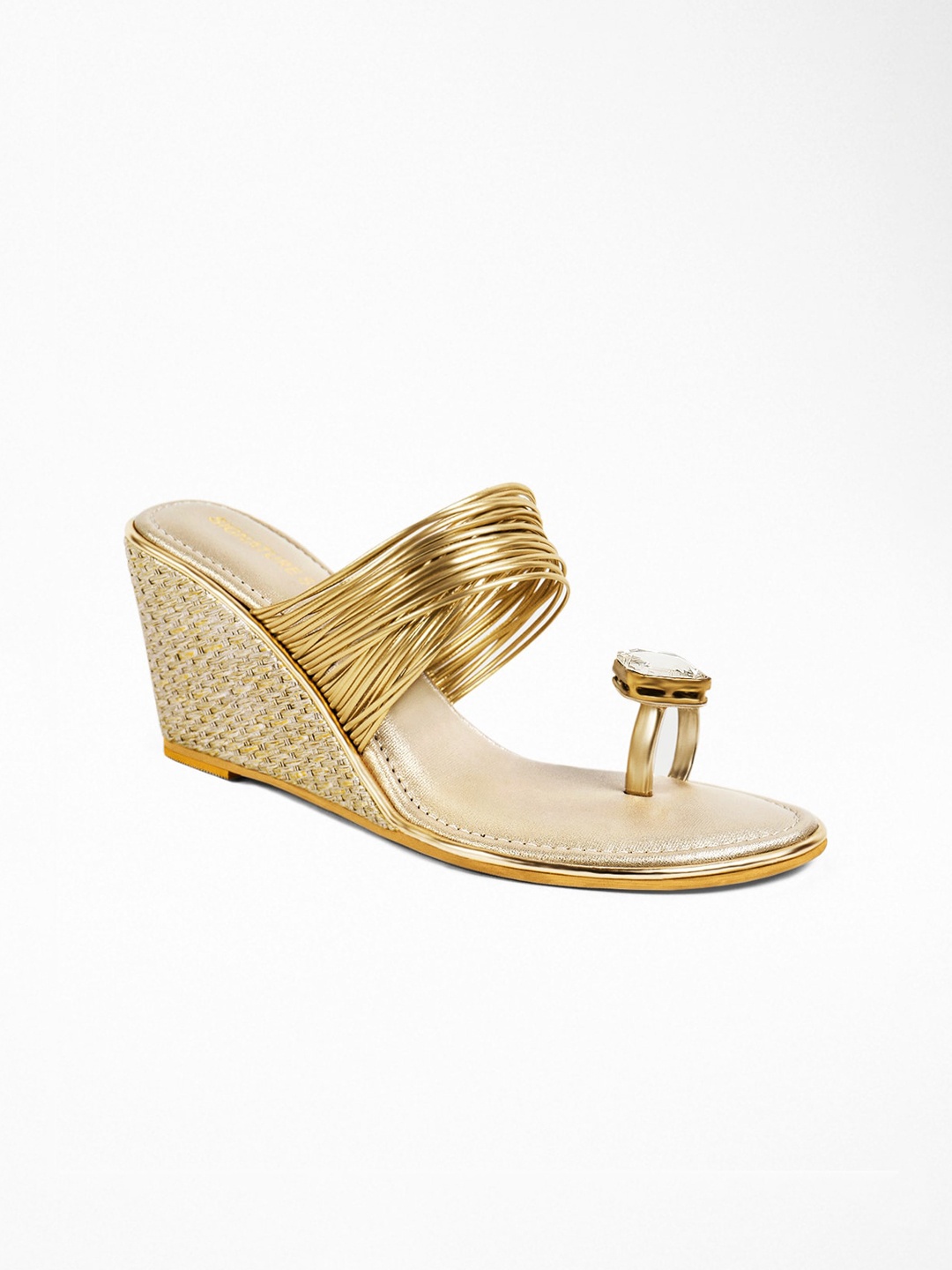 

Signature Sole Embellished Party Block Heels, Gold