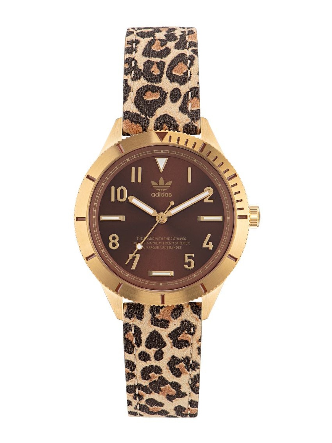 

ADIDAS Originals Women Brass Dial & Leather Bracelet Style Straps Analogue Watch AOFH22572, Brown