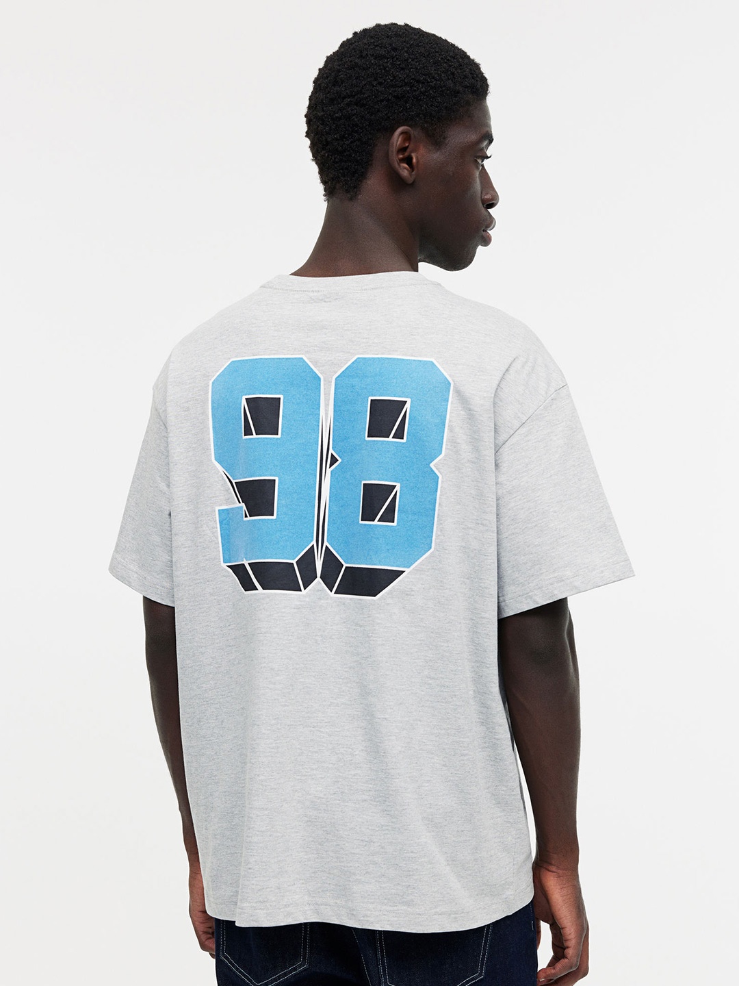 

H&M Relaxed Fit Printed Tshirt, Grey