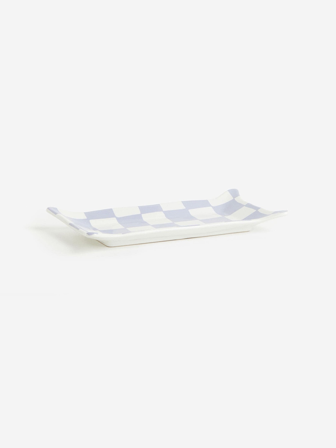 

H&M Purple Checked Stoneware Tray