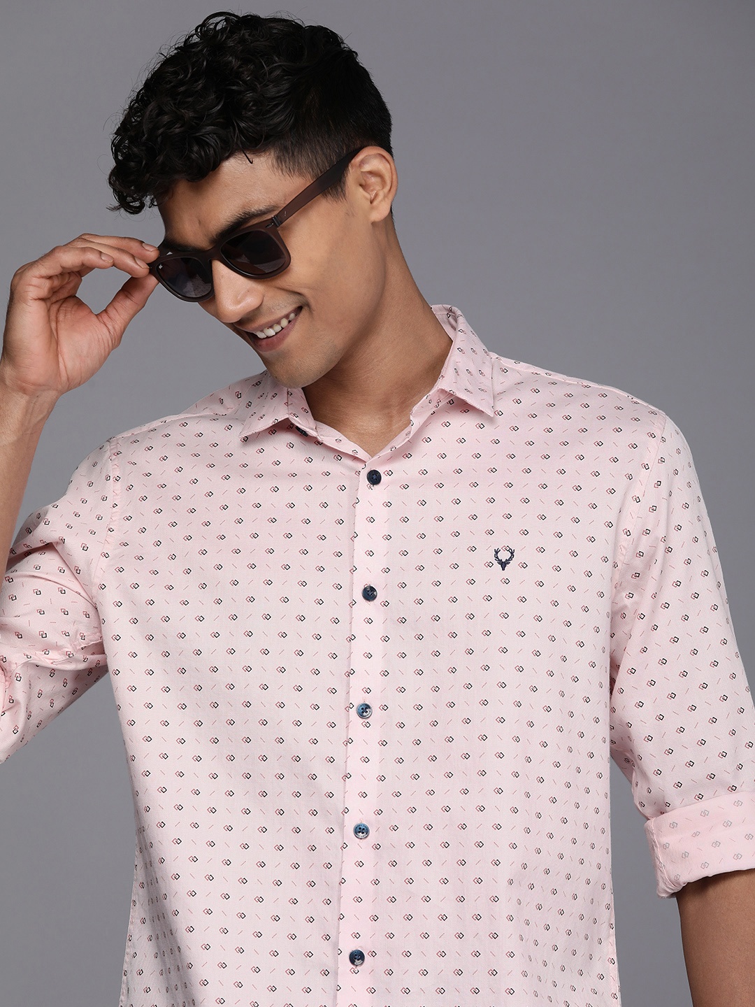 

Allen Solly Pure Cotton Sport Slim Fit Printed Casual Shirt, Pink