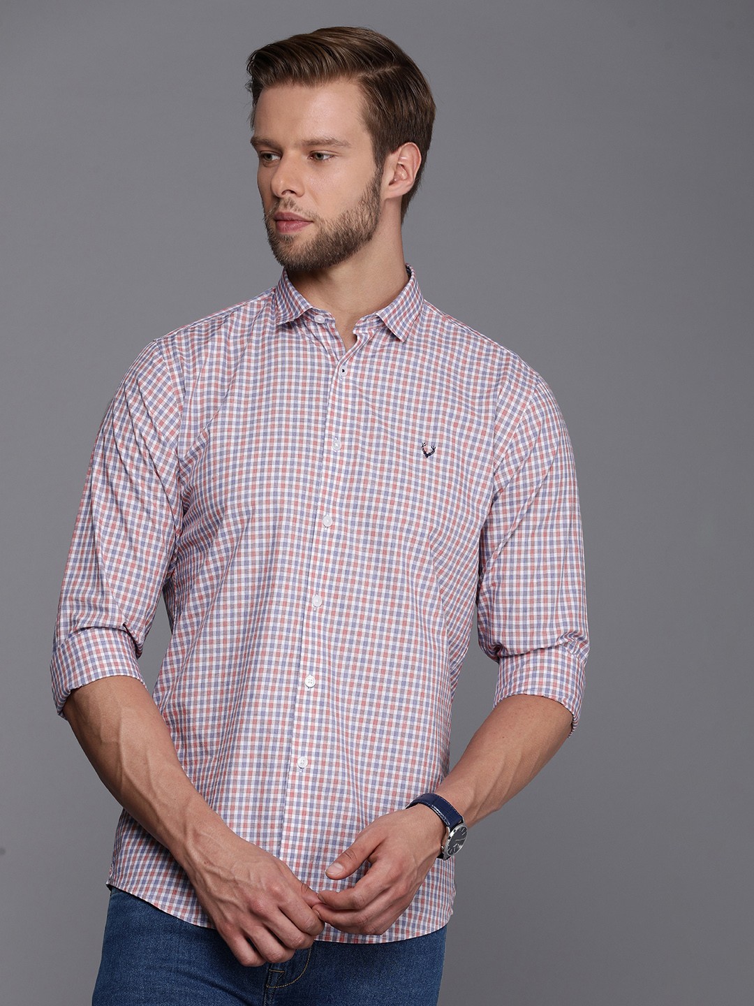 

Allen Solly Classic Fit Pure Cotton Checked Casual Shirt, Multi