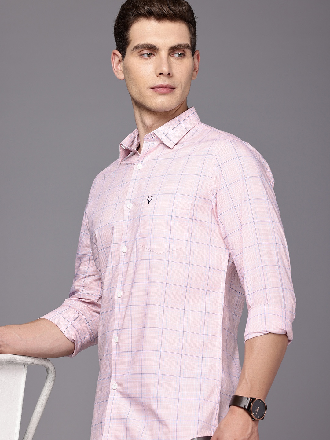

Allen Solly Modern Fit Opaque Checked Casual Shirt, Pink