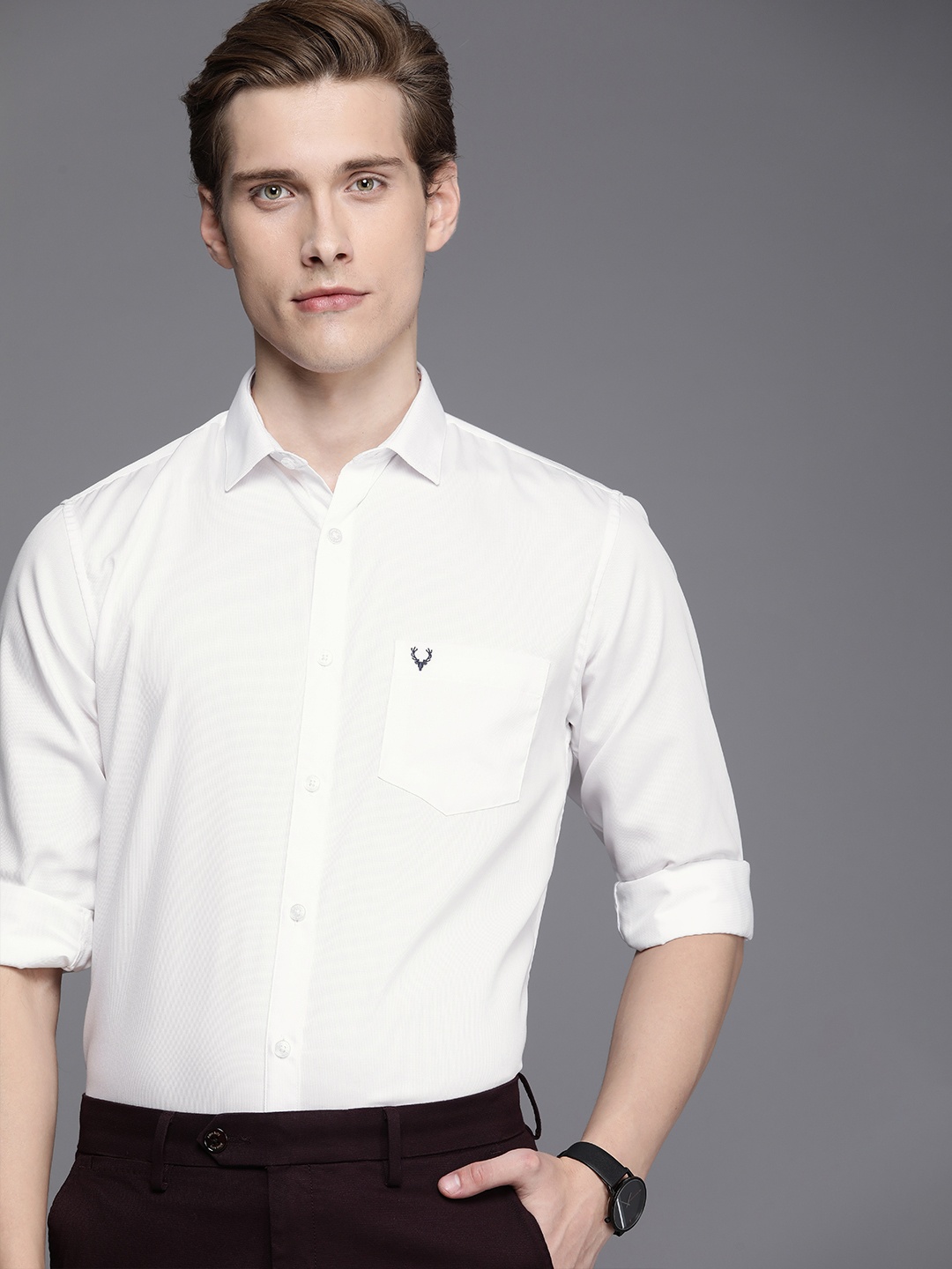 

Allen Solly Modern Slim Fit Opaque Semiformal Shirt, White