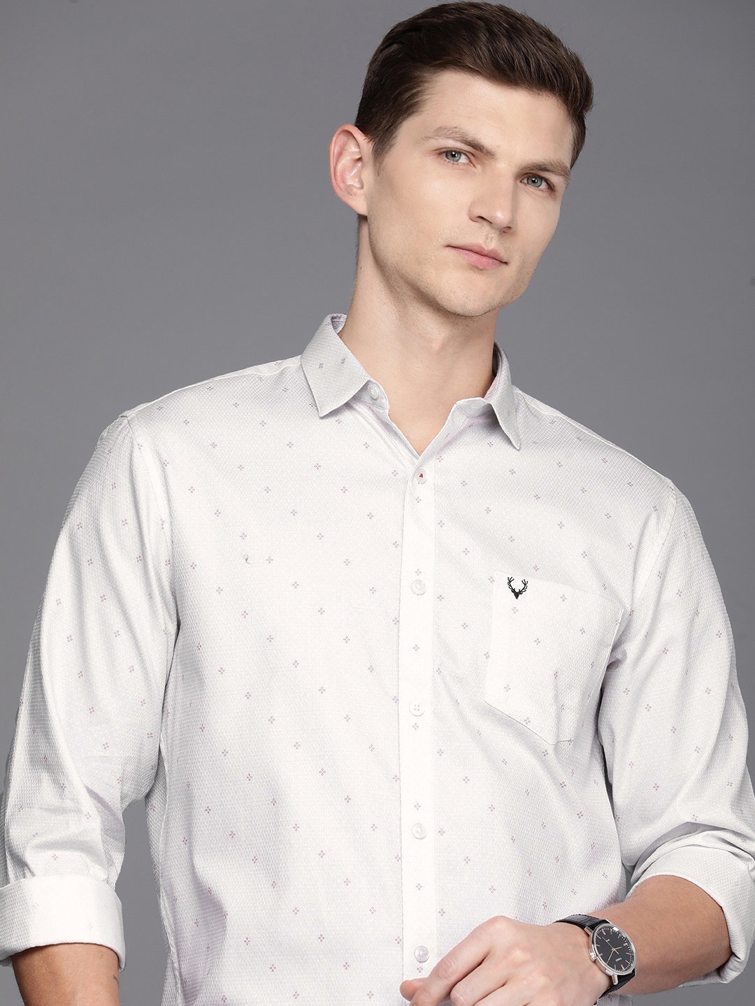 

Allen Solly Pure Cotton Classic Fit Opaque Casual Shirt, White