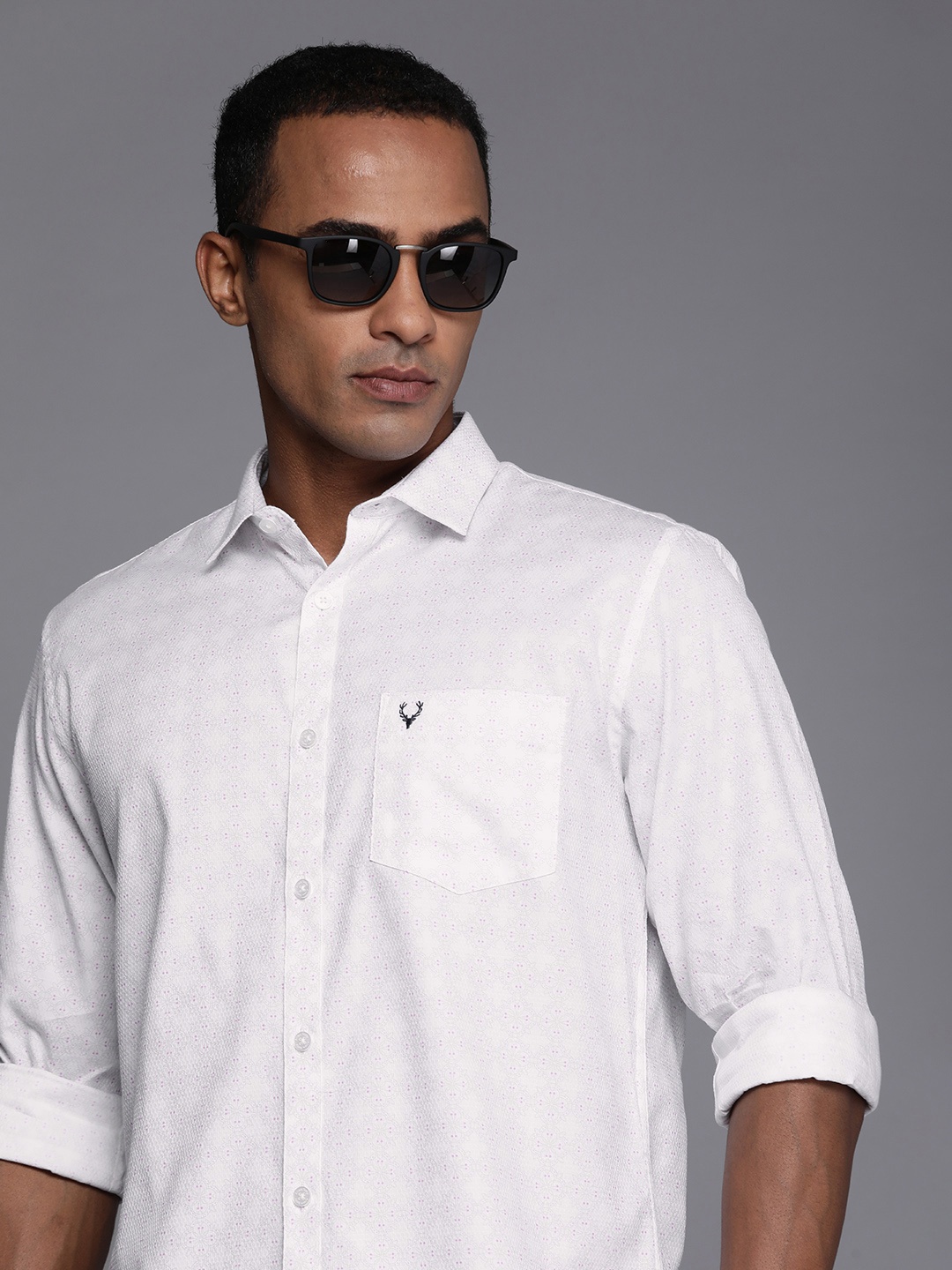 

Allen Solly Pure Cotton Sport Fit Ethnic Motifs Printed Casual Shirt, White