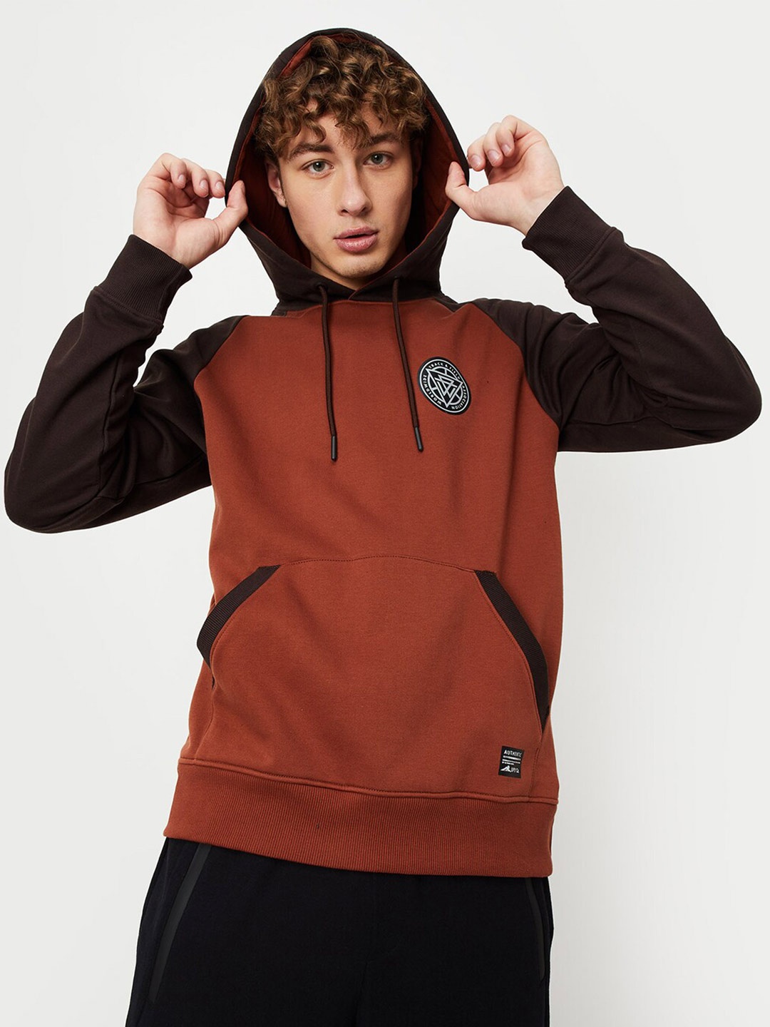 max Hooded Pullover Sweatshirt, Brown