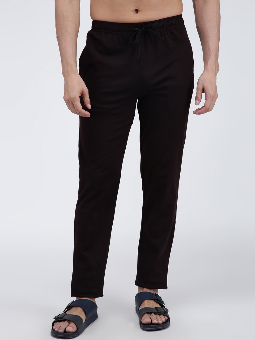 

AMUL COMFY Men Mid-Rise Cotton Lounge Pants, Coffee brown