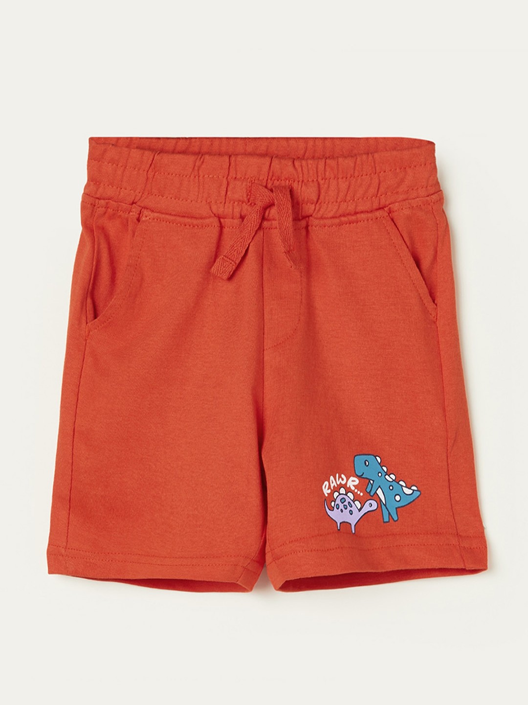 Juniors by Lifestyle Boys Mid-Rise Pure Cotton Shorts, Rust