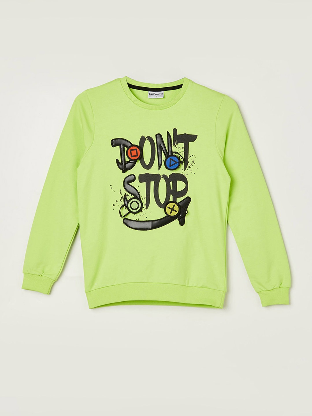 

Fame Forever by Lifestyle Boys Typograophy Printed Pure Cotton Sweatshirt, Green