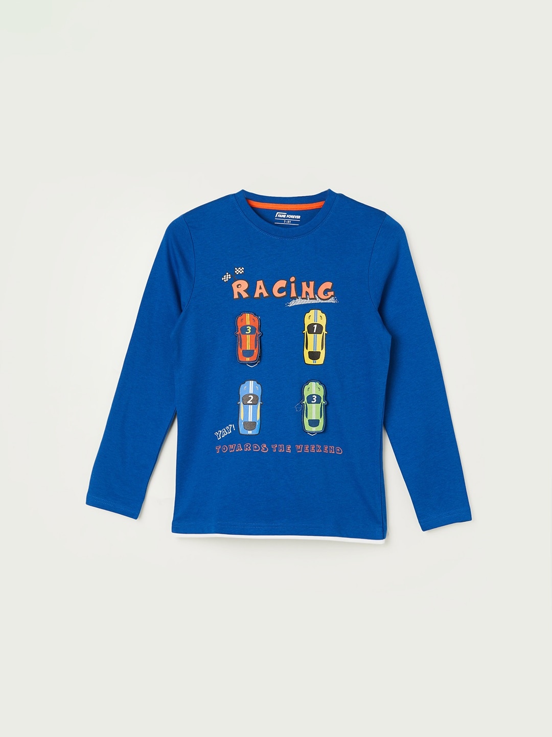 

Fame Forever by Lifestyle Boys Typography Printed Pure Cotton T-shirt, Blue