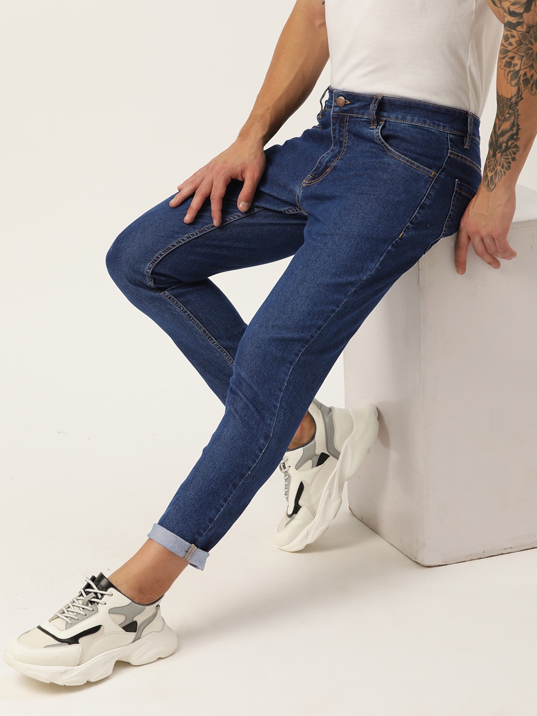 

Kook N Keech Men Tapered Fit Stretchable Jeans, Navy blue