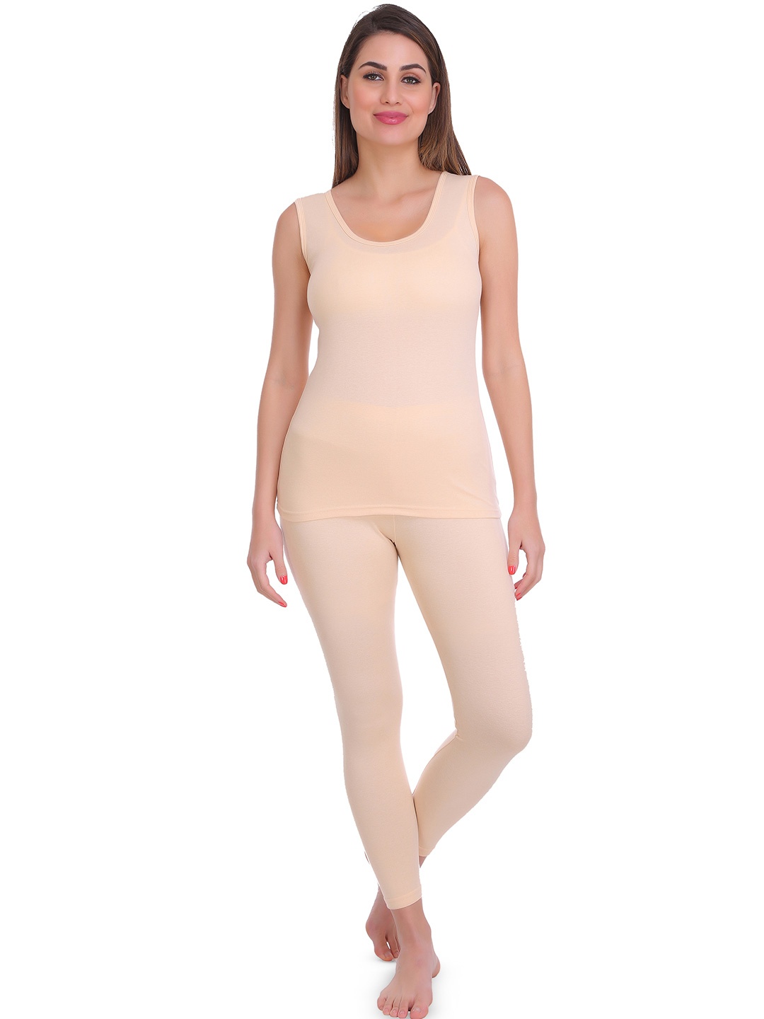 

SELFCARE Sleeveless Thermal Set, Beige