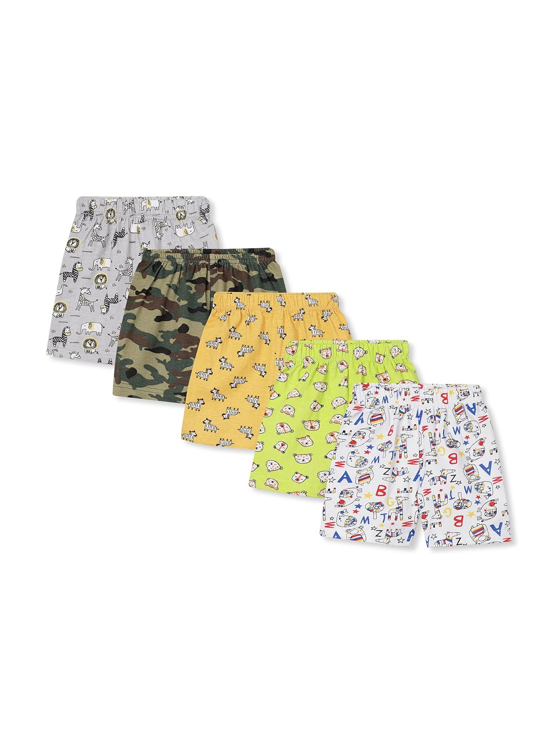 

The Boo Boo Club Infant Boy Pack Of 5 Printed Cotton Shorts, Grey