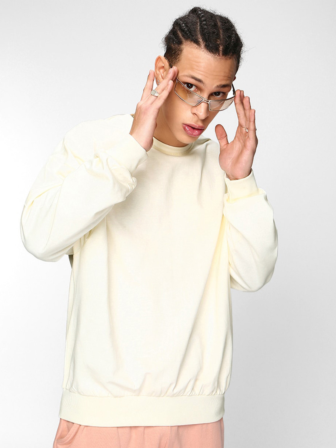

Bewakoof Men Oversized Pullover, White