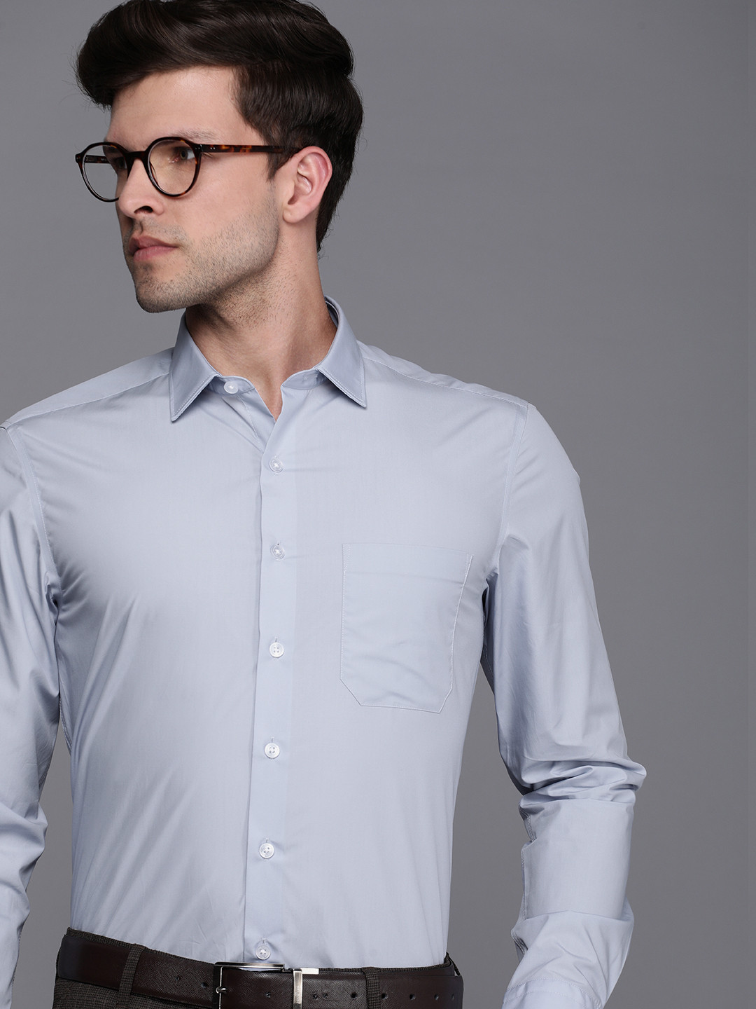 

Louis Philippe Slim Fit Pure Cotton Formal Shirt, Grey