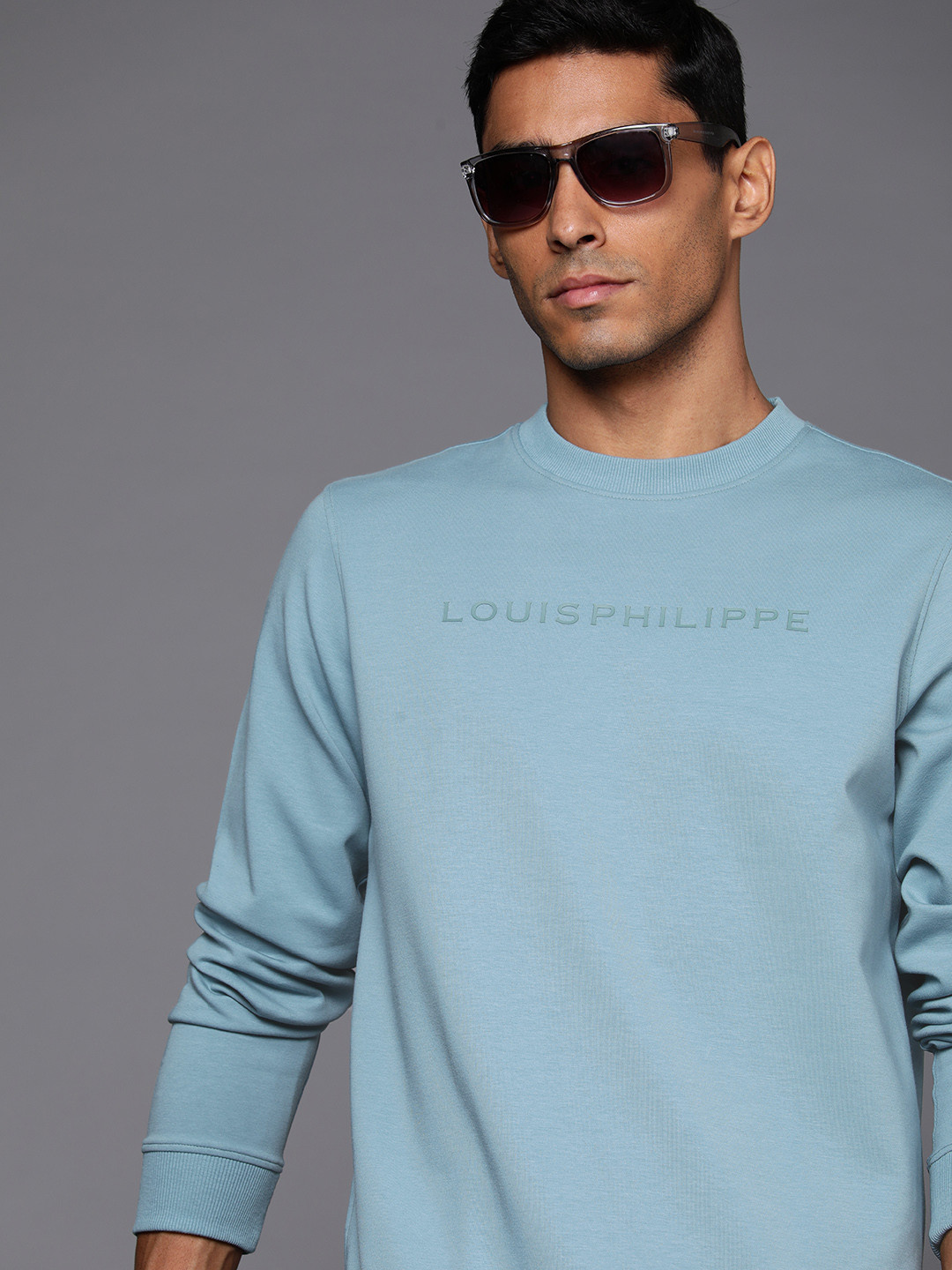 

Louis Philippe Printed Detail Sweatshirt, Blue