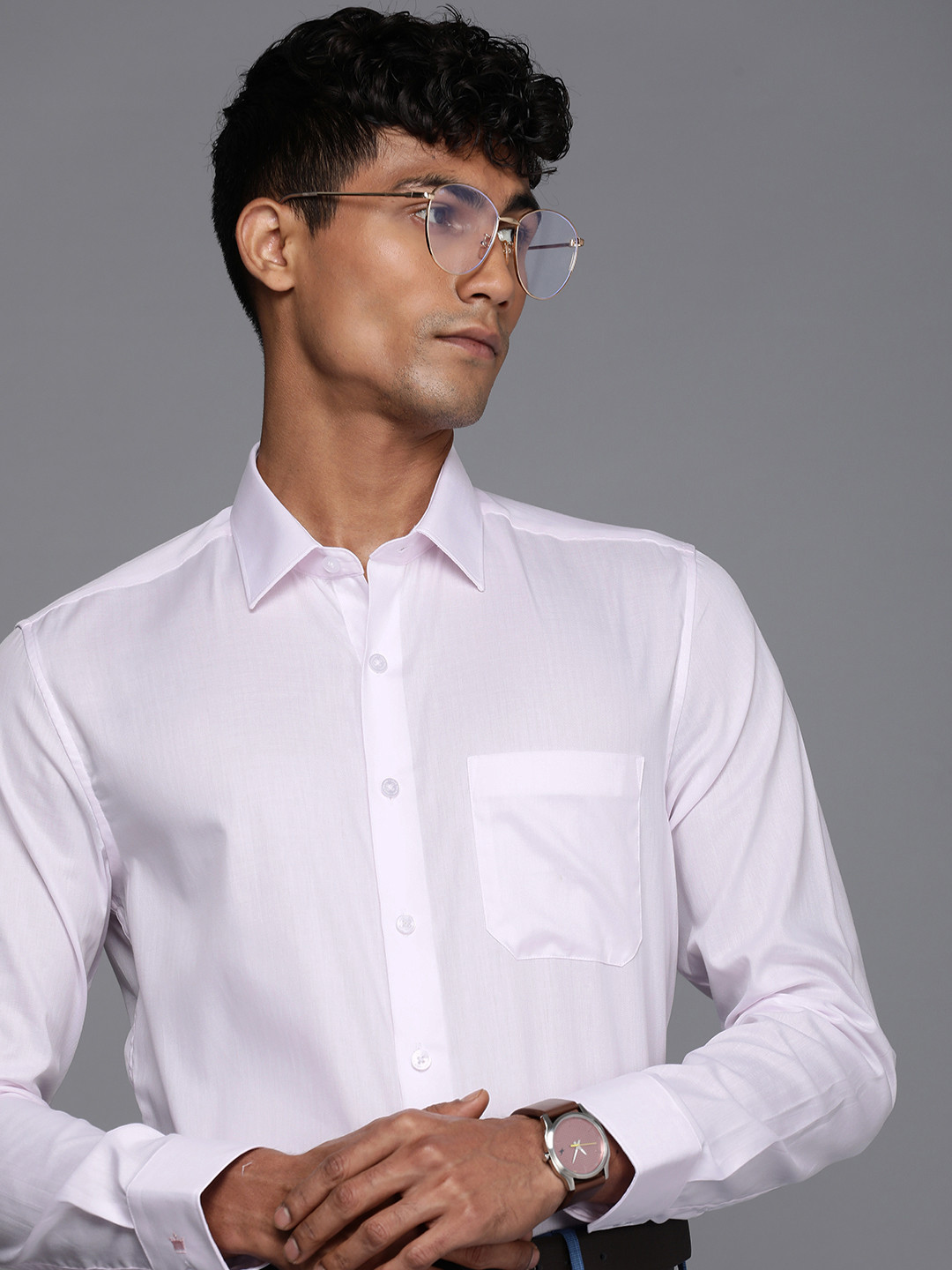 

Louis Philippe Slim Fit Pure Cotton Formal Shirt, Pink