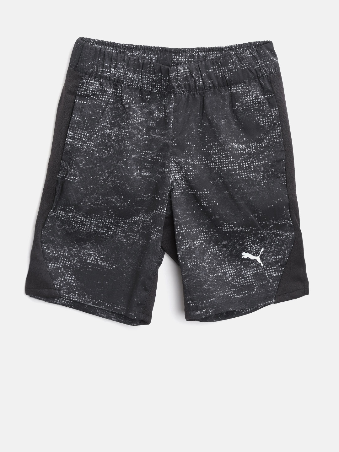 

Puma Boys Black & Grey AOP Printed Gym Shorts